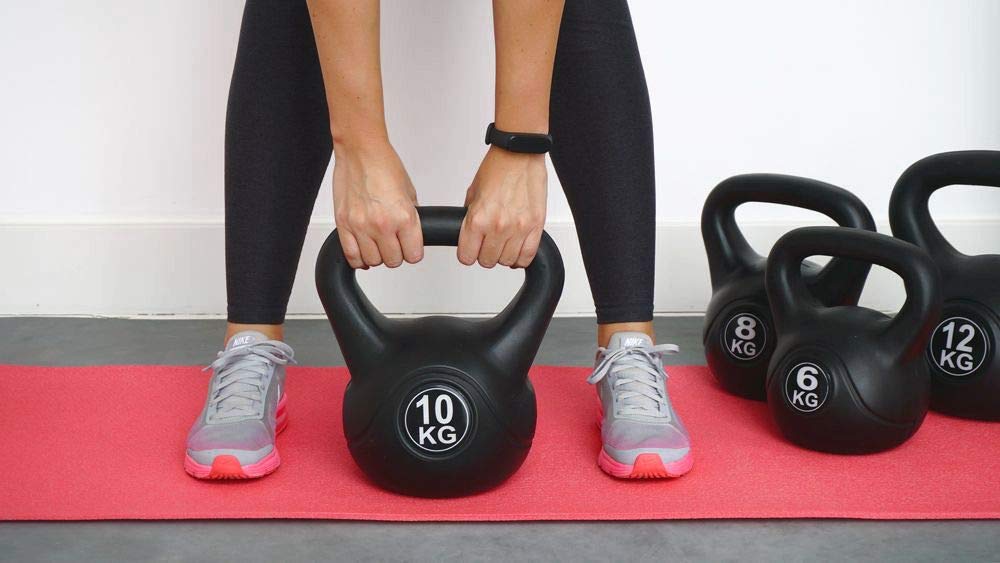 Vivol Kettlebell 10kg Vinyl - hantla kulista treningowa z premium powłoką z tworzywa sztucznego i wypełnieniem cementowym - Do siłowni, crossfitu i fitnessu w domu