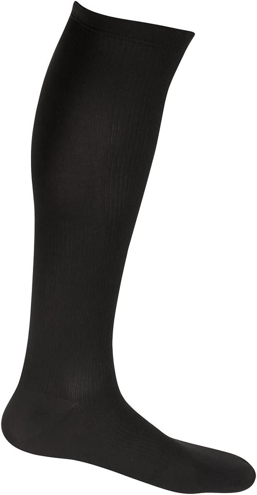Creative Product EvoNation Men's USA Made Knee High Graduated Compression Stockings 20-30 mmHg Firm Pressure Orthopedic Medical Quality - Circulation, Travel (Large, Black)