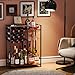 Freestanding Liquor Cabinet with 9-Bottle for Home Bar, Versatile Wine Rack Freestanding Floor with Glass Holder and Fences, Mini Bar Table Liquor Whiskey Display Large-Capacity Corner Wine Cabinet