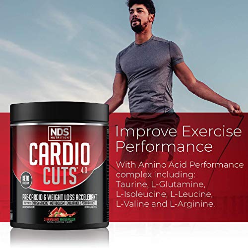 Cardio Cuts NDS Nutrition 4.0 Pre Workout Supplement - Advanced Weight Loss and Pre Cardio Formula with L-Carnitine, CLA, MCTs, L-Glutamine, and Safflower Oil - Strawberry Watermelon (40 Servings) - Image 7
