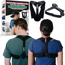 PostureUp Posture Corrector Back Support Brace for Women & Men, Fully Adjustable Clavicle Brace for Upper Back Pain Relief, Invisible Thoracic Breathable Upper Spine Support and Hunching- Washable