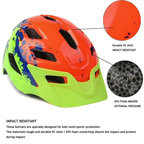 Image of Kids Helmet, Exclusky Kids Bike Helmet Adjustable Safety Lightweight Children Bicycle Helmet for Kids Skating Cycling Scooter Boys and Girls Bicycle Helmets Ages 5-8-14
