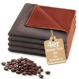 zeostmont 4er Barista Tuch Set 30x30cm, Mikrofasertücher für Siebträger, Dampflanze & Kaffeemaschine, Doppelseitige Microfasertücher, fusselfreie Reinigungstücher, saugstarkes Barista Zubehör