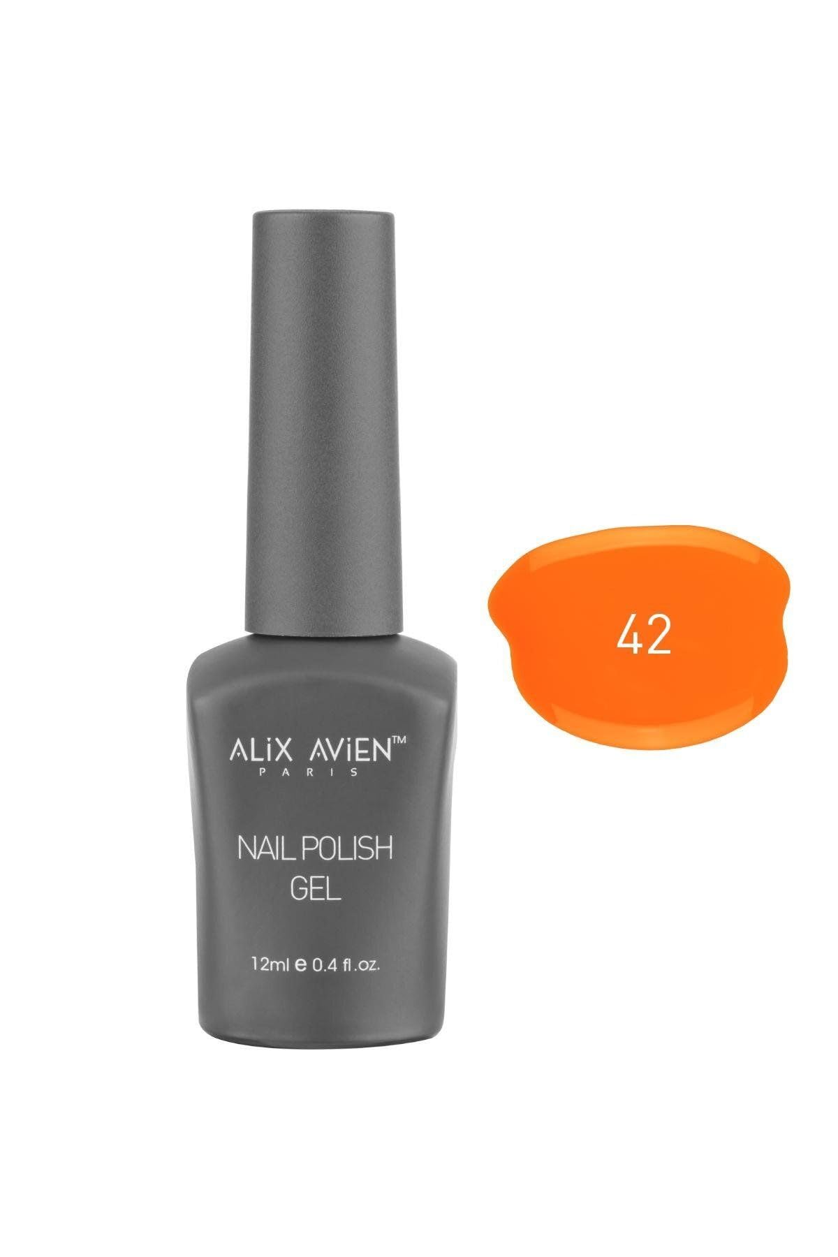 ALIX AVIEN Uv Kalıcı Turuncu Jel Oje 42 - Gel Polish- 12 ml