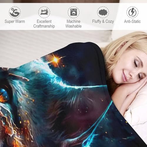 Manta de forro polar para sofá tardes de descanso con diseño de gato 6