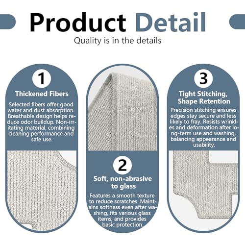 Image of Cleaning Rag for Ecovacs Winbot W2 Omni, W1 Pro, W1 Window Vacuum Cleaner Robot, Washable and Reusable W2 Omni Mop Cloth W1 Mop Pad Accessories 9 Pcs