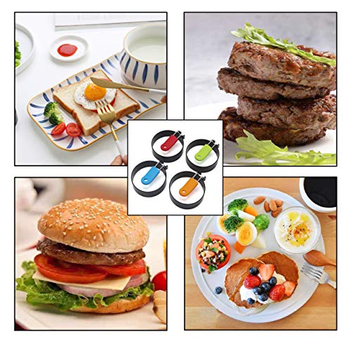 Borsun Set Of 4 Egg Rings For Egg Muffins, Round Egg Molds For Frying, Pancake Deep Egg Ring Bread Shaper Mold For Shaping Cooking Eggs #TOP6