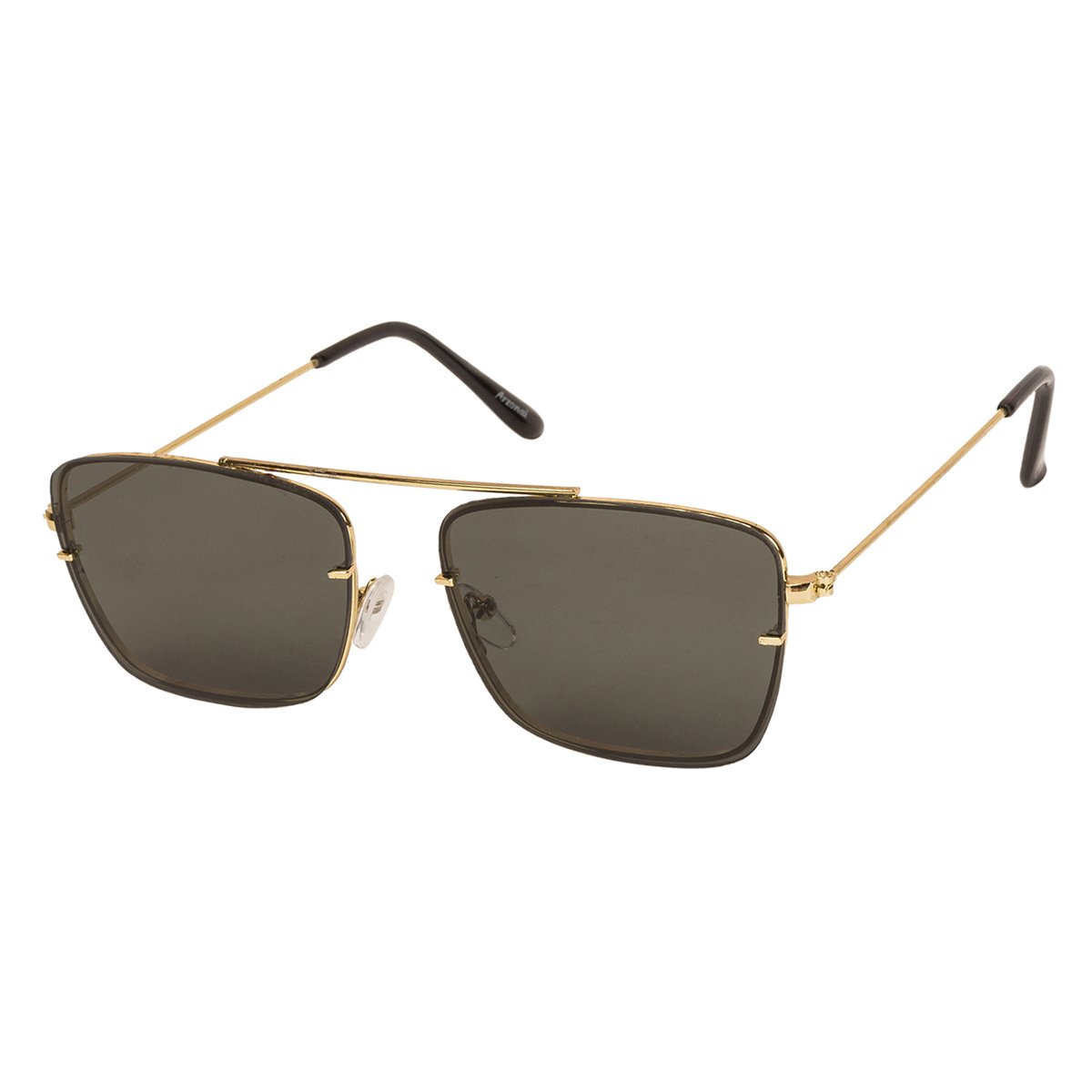 ARZONAI Dapper Square Shape Gold-Green Mirrored UV Protection Sunglasses For Men & Women [MA-2222-S7 ]