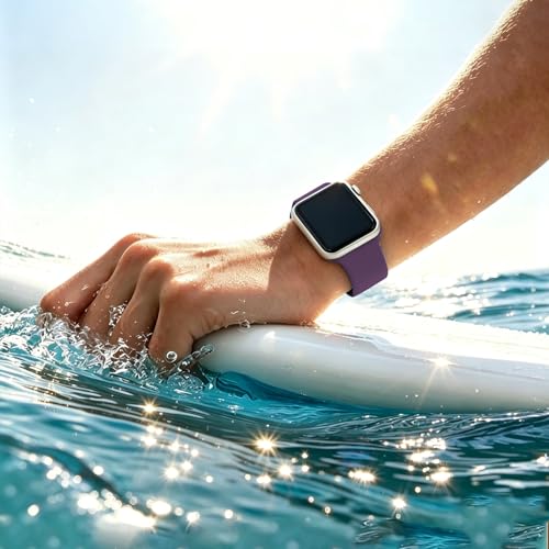 Image of Sport Bands Compatible with Apple Watch Band Women Men 40mm 38mm 41mm 42mm 44mm 45mm 46mm 49mm ,Soft Wristband Waterproof Replacement Strap for iWatch Bands Series 11 10 9 8 7 6 5 4 3 2 1 SE Ultra Purple