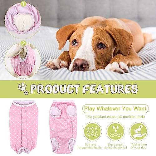 Etdane Dog Diapers Sanitary Panties Physiological Period Shirts Surgical Recovery Suits For Male And Female Dogs Pink Polka Dots/Xs #TOP5