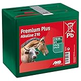 AKO Batterie Alkaline 9 V, 210 Ah, Alkalisch, Stromversorgung für Weidezaungeräte, Konstante Spannung, Lange Lebensdauer
