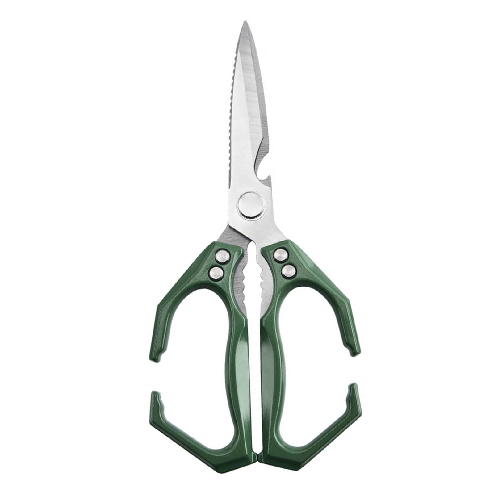 Tsophreniq Kitchen Scissors for Bone Fish Vegetables Nonslip Ergonomic Handle Aluminum Alloy Safe Locking Mechanism Shears Multifunctional Chicken Bone Scissors Fish Scale Remover Vegetable Cutter