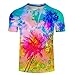Produktbild Jonyn Kurzarm T-Shirt Junge Mädchen Casual Top 3D Graphic Baumwolle/Polyester Schnell Trocknend Großformat Graffiti Grafik L