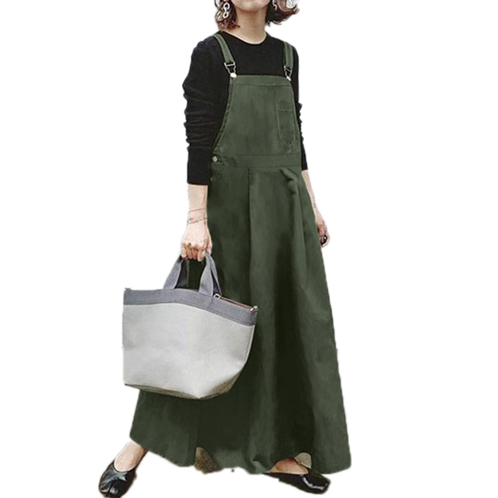 Each Women Women's 68 Long Suspender Skirts Dungaree Dress Pinafore A-Line Dresses Tartan Plaid Skater Skirt