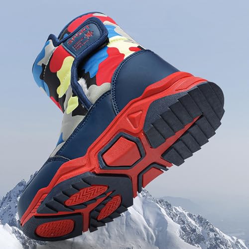 Kids Winter Boots Boy Girls Snow Boots Water-Resistant Ankle Boots Non-slip Platform Hook and Loop Sneakers4