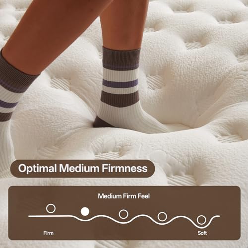 Image of 12 Inch Full Size Mattress Hybrid Full Mattress in a Box, Memory Foam Mattress with Pocket Springs, Medium Firm, Pressure Relief & Motion Isolation, CertiPUR US Certified Mattress