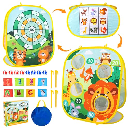 Funsland Jeu de Lancer de Sac de Haricots 3 en 1 pour...