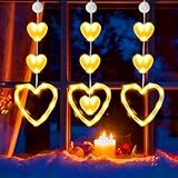 lichterkette herzen batterie 【Valentine-Fensterbeleucht Rücksichtsvolles Design】Valentines Herz Lichterkette wird mit 3 AAA-Batterien betrieben (nicht im Lieferumfang enthalten), geringer Verbrauch, sehr sicher und zuverlässig im Gebrauch. Das Batteriefach mit Haken und Saugnapf ist aus einem Stück gefertigt und eignet sich zum Anbringen oder Aufhängen am Fenster. Deko herzen zum aufhängen Lichterkette auf Glas, Schränke, Türen usw. geklebt werden können, um das Problem zu lösen, dass der Saugnapf leicht herunterfällt.