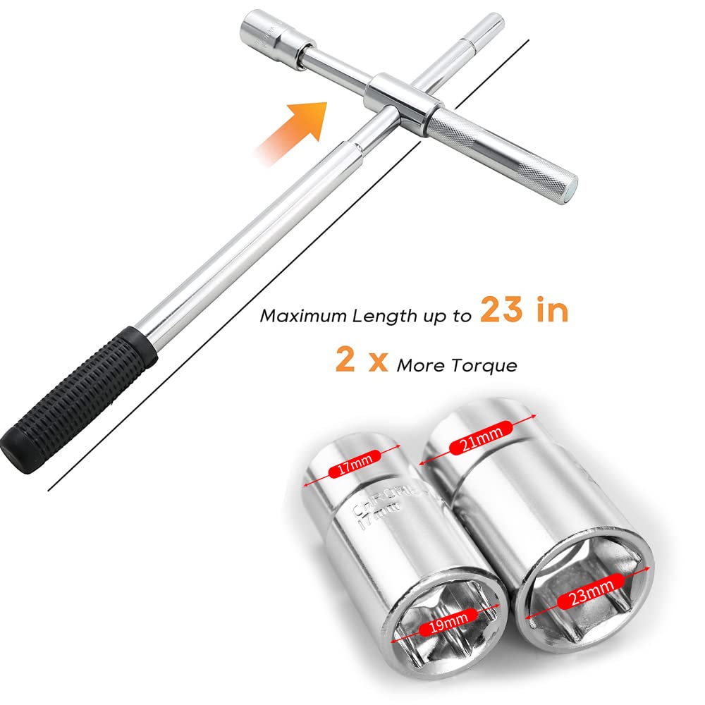 Llave Para Desmontar Neumaticos De Coche De 4 VíAs, Antideslizante, Duradero, Retractile, Herramientas De Emergencia Para Desglose De NeumáTicos De Repuesto Para AutomóViles, Furgonetas, Camiones Etc