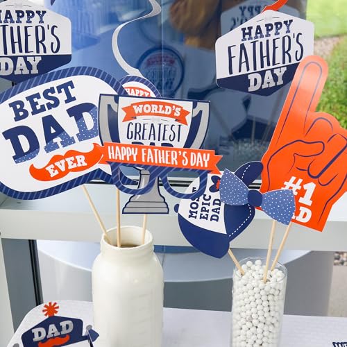 Big Dot of Happiness Happy Father's Day - We Love Dad Party Photo Booth Props Kit - 20 Count
