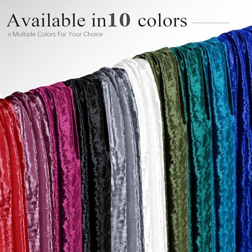 YPDY 1 Yard 63" Wide Black Stretch Crushed Velvet Fabric - 4