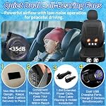 Instant Cooling Car Seat Cover Front Seat with Vibration | Ventilated Car Seat Cushion, Anti Sweat Cooling Pad, 5 Quiet Turbo Fans, For Cars SUV Truck, Hot Summer Driving