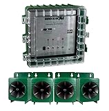 Ultrason X – Répulsif Anti-Oiseaux et Pigeons à Ultrasons, 4 Haut-Parleurs, Programmable, Portée Jusqu’à 350 m², Usage Intérieur et Extérieur
