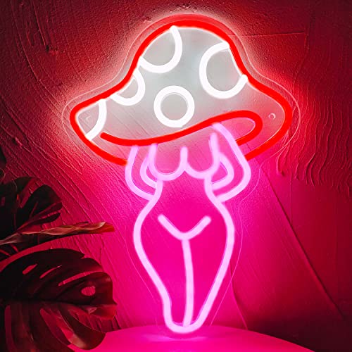 Artlast Mushroom Neon Sign Sexy Lady Mushroom Neon Light Mushroom Goddess Led Sign Art Wall Decor For Bedroom Party Hotle Man Cave Home Bar Best Gifts For Girlfriend #TOP27