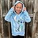 Disney Lilo & Stitch Little Girls French Terry Pullover Crossover Hoodie Tie Dye Blue 7-8