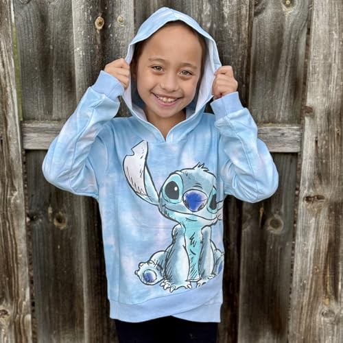 disney lilo amp stitch girls french terry crossover hoodie toddler to big kid