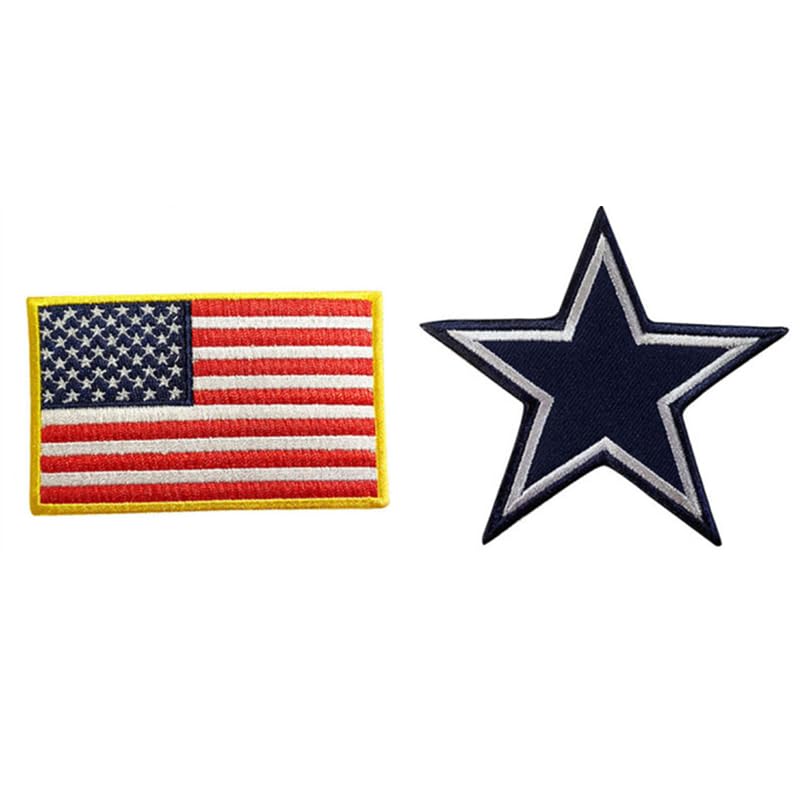 Bayyon US Flag Star Embroidered Patch Iron on Logo Vest Jacket Cap Hoodie Backpack Patch Iron On/sew on Patch