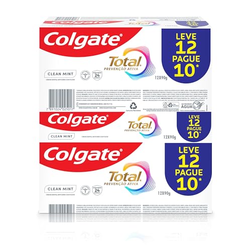 Creme Dental terapêutico 90G Clean Mint L12P10 Pc, Colgate, Branco