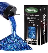CIYOWTA Chunky Glitter,160g/5.64oz Blue, Holographic Glitter for Resin, Tumblers,Art Crafts, Hair...