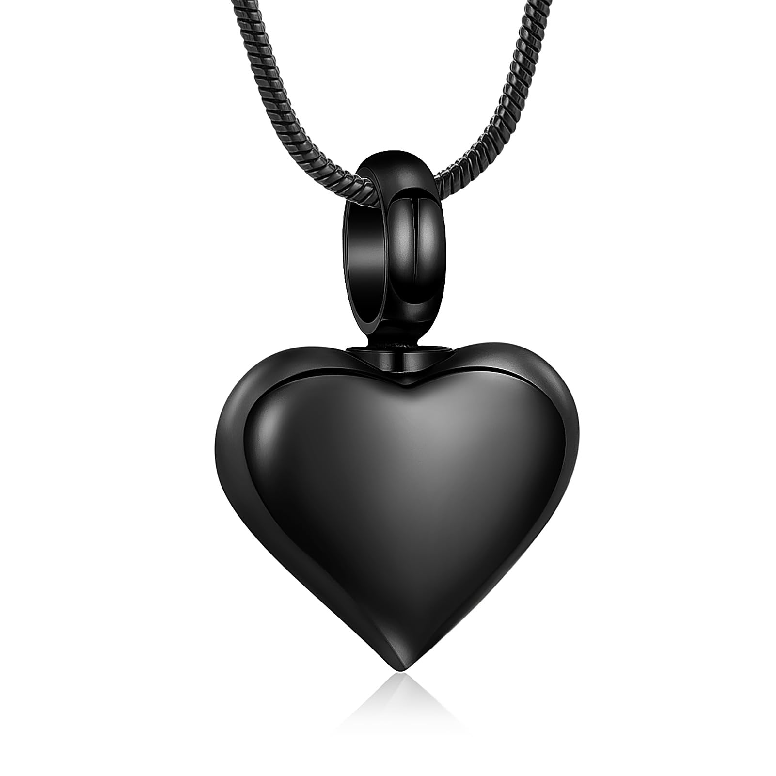 VCCWYQK Mini Heart Cremation Urn Necklace for Ashes Stainless Steel Memorial Ashes Pendant Keepsake Jewelry for Women Men (C)