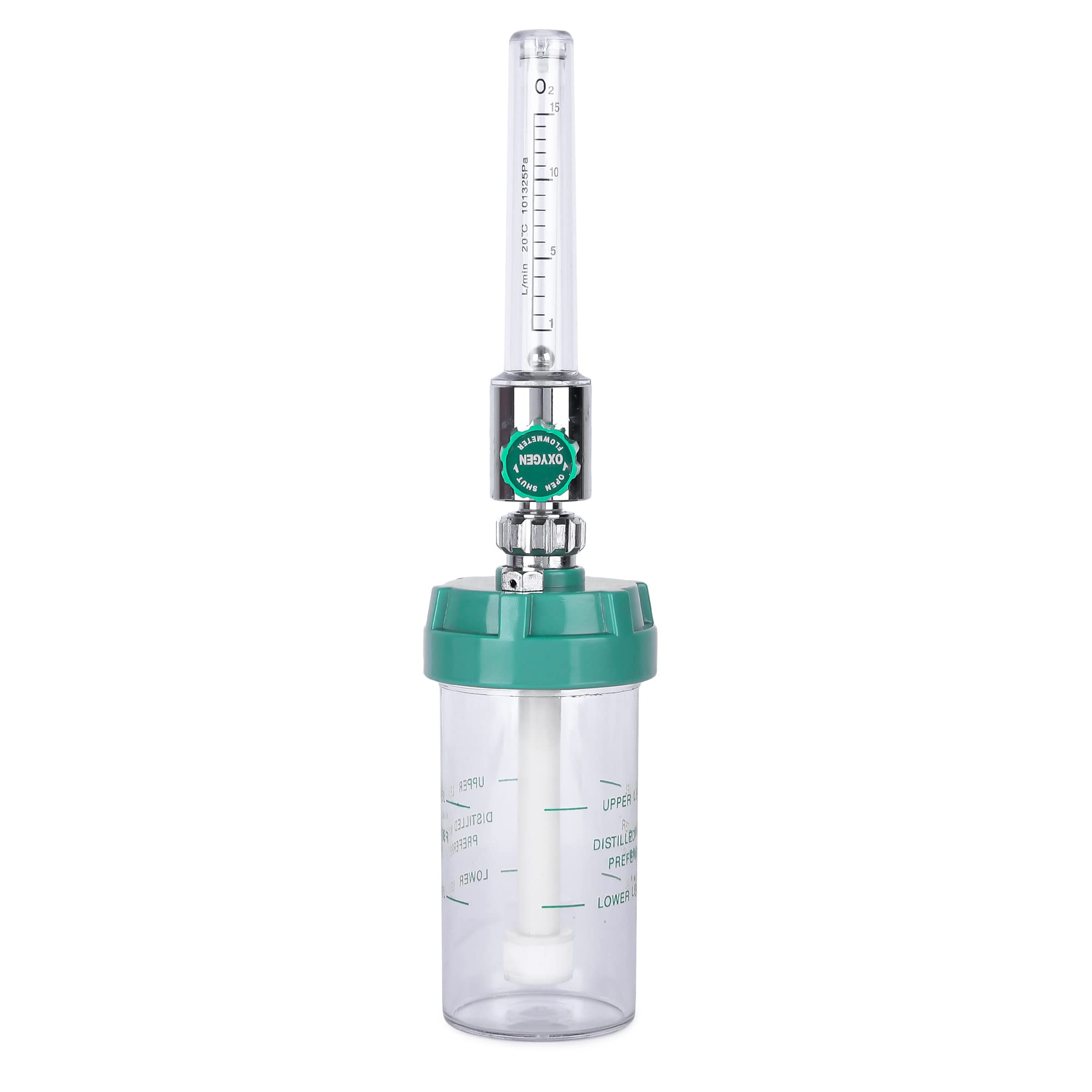 PRESTIGE Oxygen Flow Meter Adjustment Oxygen Valve With Regulator Oxygen Flow Meter With Rotameter & Humidifier Bottle Flow Meter With Regulator Respiratory Exerciser 1