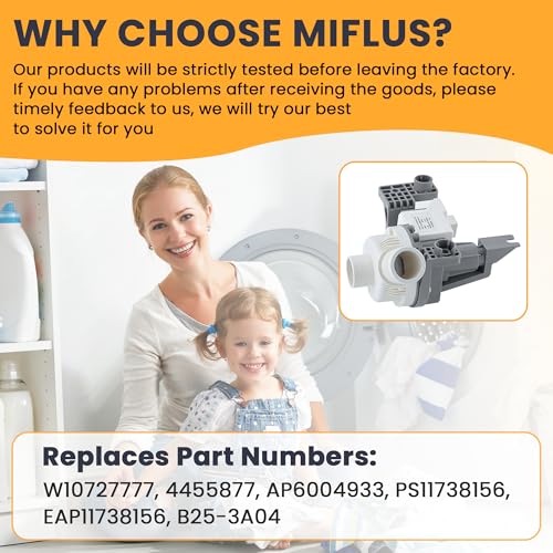 W11396717 Washer Drain Pump Compatible for Kenmore,Maytag,Whirlpool,B25-3A04 Washing Drain Pump by MIFLUS by MIFLUS - Image 5