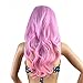 AGPTEK Image Long Full Curly Wavy Multi-Color Lolita Halloween Wigs for Women Cosplay Costume Party with Wig Cap Comb and Rubber Band - Light Blue/ Pink