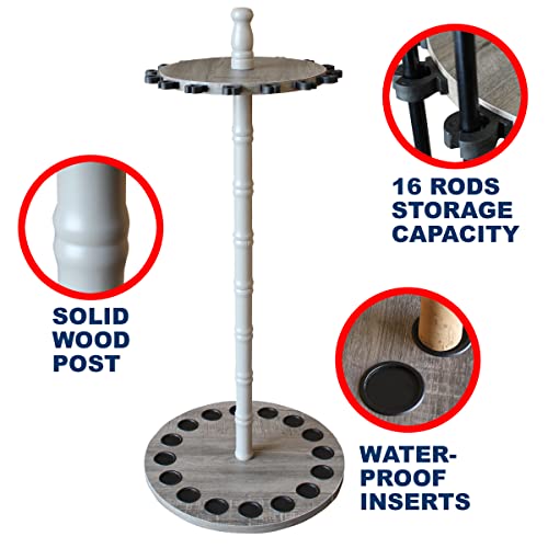 image for Rush Creek Creations Vertical Fishing Rod Holder Round Storage Floor R