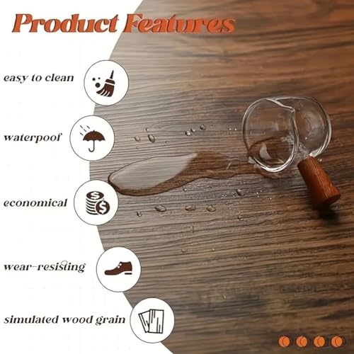 Autocollants de sol PVC grain de bois étanches pour masquer un vieux sol