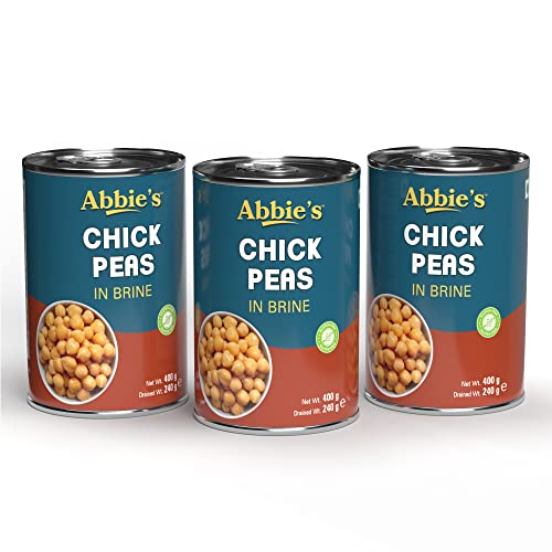Abbie's Chick Peas 1200 Gm (400 Gm X 3 Units), Precooked Chickpea...