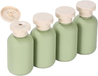 Large Travel Bottle, 4PCS 3.4oz Travel Shampoo Bottles for Toiletries | Leak Proof Refillable travel lotion bottle Set Green Plastic Travel Squeeze Containers with Flip Caps for Shampoo Conditioner