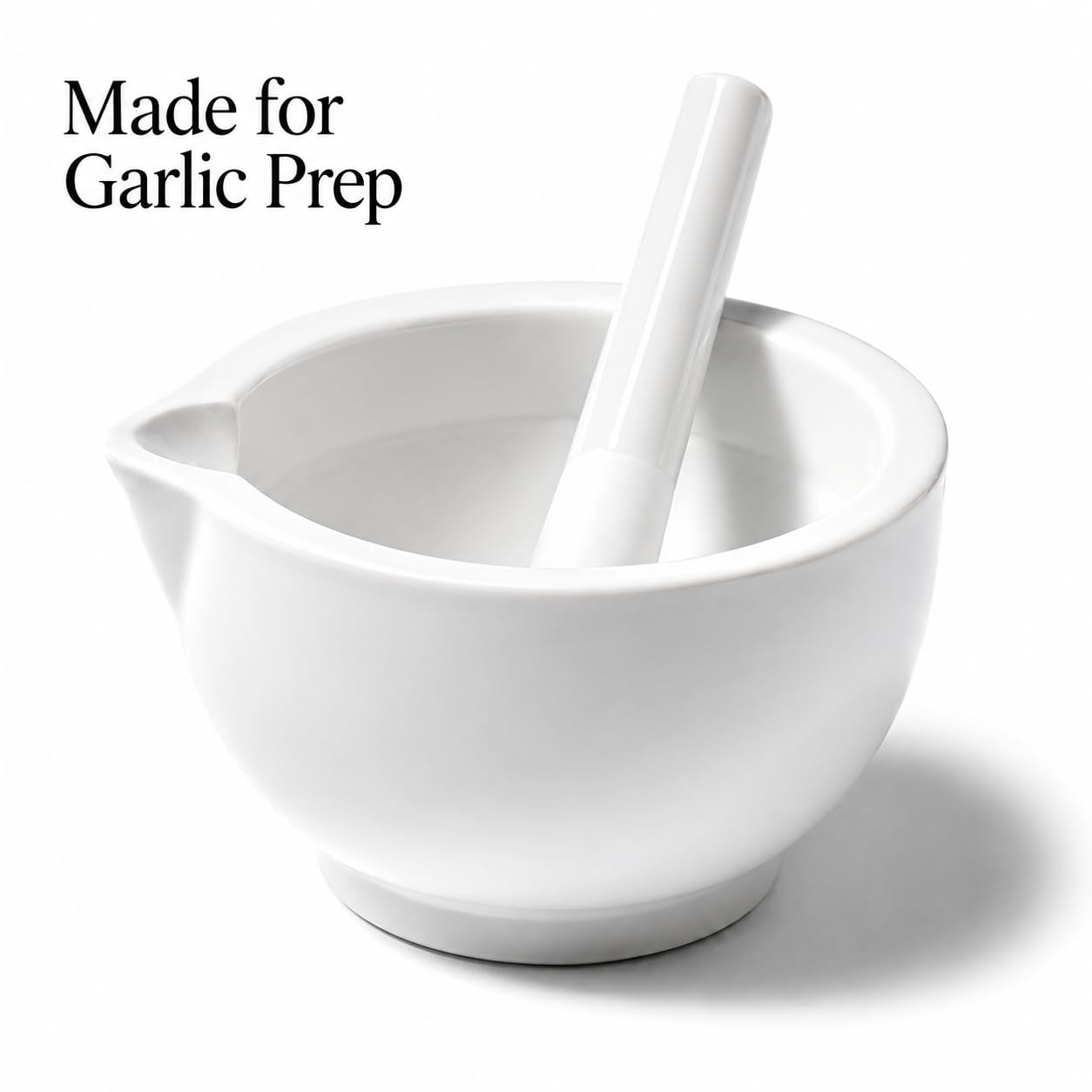 Mortero para AJO, 5.4 in Ceramic Garlic Mortar and Pestle