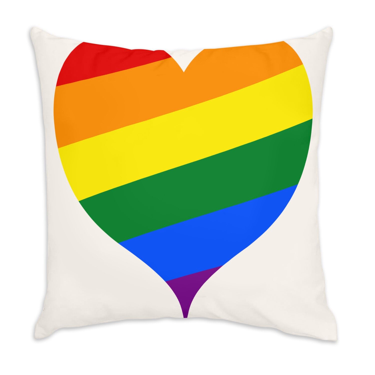 Coussin en velours blanc LGBT 40x40 cm avec housse incluse motif coeur respect et amour gay trans