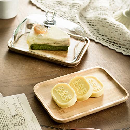 Bamboo Butter Dish With Glass Lid- 18X12X10Cm Clear Butter Tray For Refrigerator& Counter For Butter, Block Of Cream Cheese& Serving Dish ( Bamboo Tray ) #TOP7