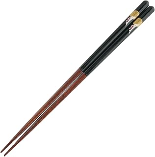 Japanese Natural Lacquered Wooden Chopsticks - Handmade in Japan - Moon with Rabbit (Black 9.25 in) - Dishwasher-Safe