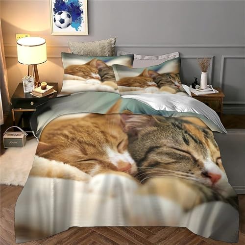 Parure de lit chat effet 3D en microfibre ultra douce 200x - 6