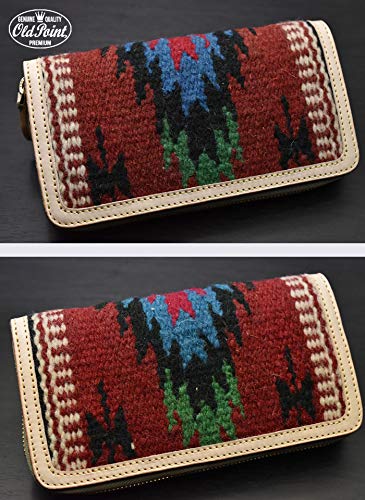 【美品】オールドポイント　チマヨ柄ラウンドファスナーロングウォレット　オルテガ Amazon.co.jp: OLD POINT オールドポイント El Paso エルパソ社