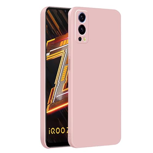 LIRAMARK Silicone Soft Back Cover Case for iQOO Z3 5G (Silicone Pink)