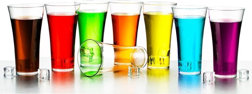 Image of SORATH Premium Clear Plastic Tumbler Glasses | Reusable, Shatterproof, BPA-Free | 16 oz Drinkware for Parties, Events & Everyday Use (8, Pack of 8)