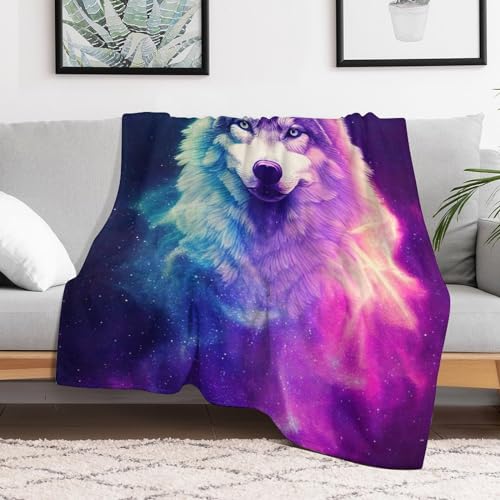 Couverture polaire loup plaid de lit chaud pour l'hiver - 3